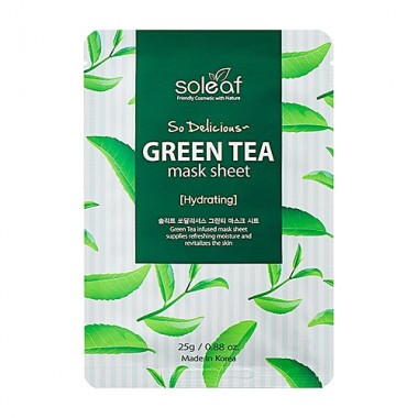 Маска для лица с зеленым чаем, 25 мл — So delics green tea mask sheet