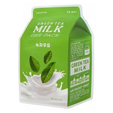 Маска тканевая успокаивающая с экстрактом зеленого чая и гамамелиса, 21 г — Green tea milk one-pack