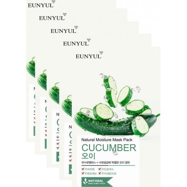 Набор тканевых масок с экстрактом огурца, 22 мл*5 шт — Natural Moisture Mask Pack Cucumber