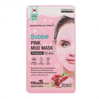 Омолаживающая очищающая пузырьковая маска для лица с глиной и экстрактом граната, 10 г — Bubble Pink Mud Mask