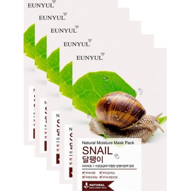 Набор тканевых масок с муцином улитки, 22 мл*5 шт — Natural Moisture Mask Pack Snail