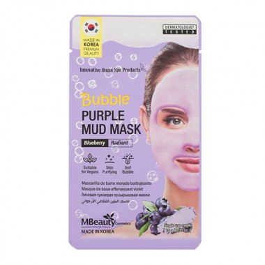 Освежающая очищающая пузырьковая маска для лица с глиной и экстрактом черники, 10 г — Bubble Purple Mud Mask