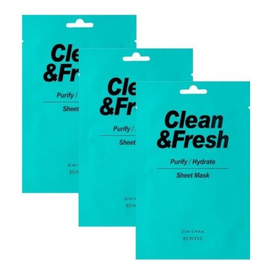 Набор тканевых масок для очищающего и увлажняющего эффекта, 22 мл*3 шт — Clean&Fresh Purify/Hydrate Sheet Mask
