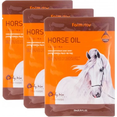Набор тканевых масок для лица с лошадиным маслом, 23 мл*5 шт — Visible Difference Mask Sheet Horse Oil