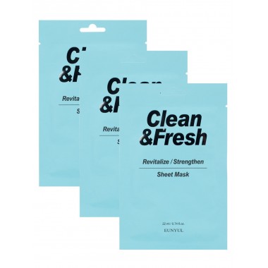 Набор тканевых масок для возрождения и восстановления здоровья кожи, 22 мл*3 шт — Clean&Fresh Revitalize/Strength Sheet Mask