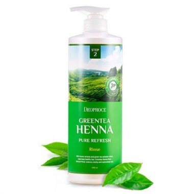 Бальзам для волос с зелёным чаем и хной, 1000 мл — Green tea henna refresh rinse balm