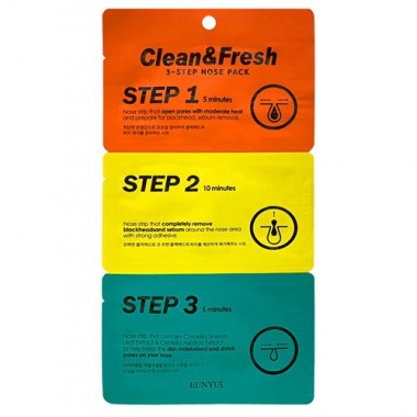 Полоски для носа трехэтапные, 3 шт — Clean & Fresh 3-Step Nose Pack