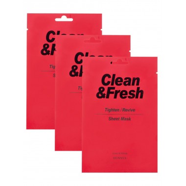 Набор тканевых масок для сужения пор, 22 мл*3 шт — Clean&Fresh Tighten/Revive Sheet Mask