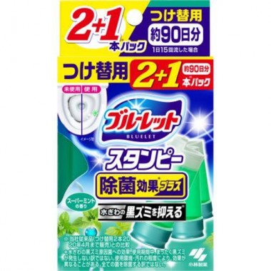 Очиститель для туалетов с ароматом мяты запасной блок, 28 г*3ш — Bluelet stampy super mint