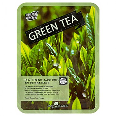 Маска для лица тканевая с экстрактом зеленого чая, 25 мл — Real essence mask pack