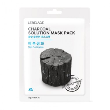 Маска тканевая с древесным углем, 25 г — Charcoal solution mask pack