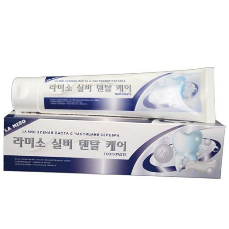 La miso зубная паста с частицами серебра silver dental care toothpaste 150г