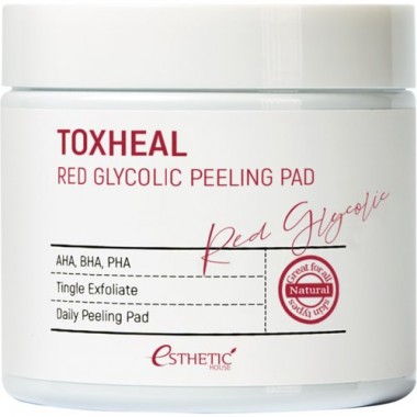 Пилинг-диски с гликолевой кислотой, 100 шт — Toxheal red glyucolic peeling pad