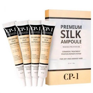 Набор несмываемых сывороток для волос с протеинами шелка, 4 шт*20 мл — CP-1 Premium Silk Ampoule