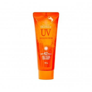 Deoproce Крем солнцезащитный для кожи лица и тела - UV sunblock cream SPF42+ PA++, 100г