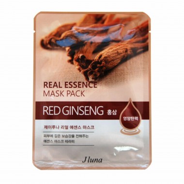 Тканевая маска с красным женьшенем, 25 мл — JLuna Real Essence Mask Pack Red Ginseng