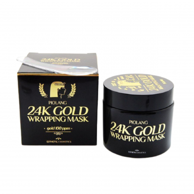 Маска-плёнка для лица с 24 каратным золотом, 80 мл — Piolang 24K Gold wrapping mask