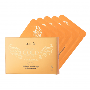 Набор гидрогелевых масок для шеи с золотом, 10 г*5 шт — Gold neck pack