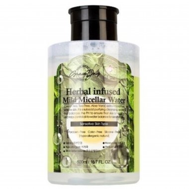 Grace Day Мицеллярная вода с растительными экстрактами - Herbal infused mild micellar water, 500мл