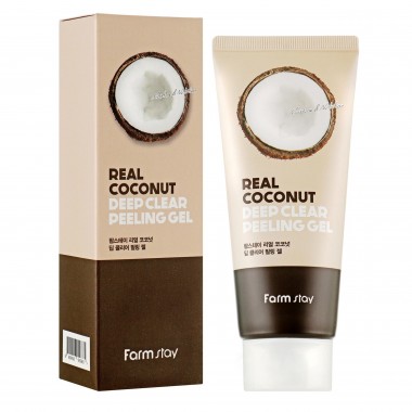 FarmStay Гель-пилинг для лица отшелушивающий с кокосом - Real deep clear peeling gel, 100мл