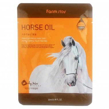 Маска тканевая с лошадиным маслом, 23 мл — Visible difference horse oil mask sheet