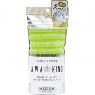 Мочалка-полотенце для тела средней жёсткости светло-зеленая, 28Х100 см, 1 шт — Body towel Awa king