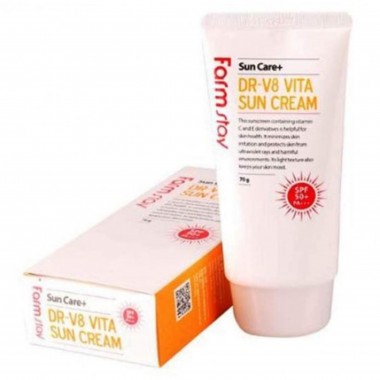 Витаминизированный солнцезащитный крем SPF 50+/PA+++, 70 г — DR-V8 Vita Sun Cream SPF 50+/PA++