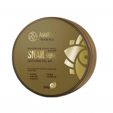 AsiaKiss Гель для лица и тела увлажняющий с муцином улитки - Soothing gel snail, 300мл