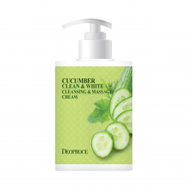 Deoproce Крем для лица c огурцом массажный - Clean&white cleansing massage cream cucumber, 430мл
