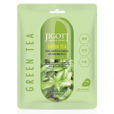 Маска ампульная с зеленым чаем, 27 мл — Green tea real ampoule mask