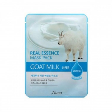 Тканевая маска с козьим молоком, 25 мл — JLuna Real Essence Mask Pack Goat Milk