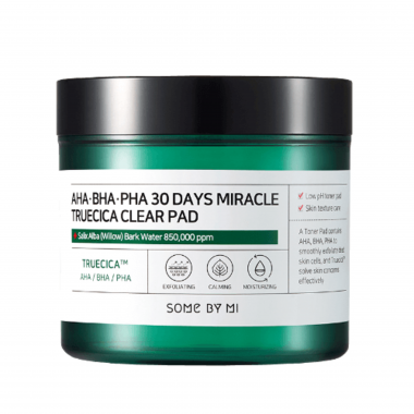Пэды для проблемной кожи кислотные, 70 шт — AHA-BHA-PHA 30 Days Miracle Truecica clear pad