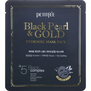 Гидрогелевая маска для лица с чёрным жемчугом и золотом, 32 г — Black Pearl & Gold Hydrogel Mask Pack