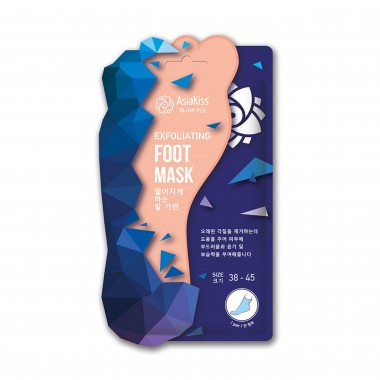 AsiaKiss Маска-носки для ног отшелушивающая - Peeling foot mask, 38-45 размер