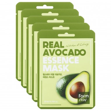 FarmStay Набор тканевых масок с экстрактом авокадо - Real avocado essence mask, 5шт