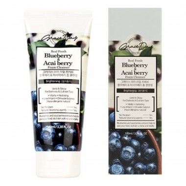 Grace Day Пенка для умывания с экстрактами черники и ягод асаи - Real blueberry & acai foam, 100мл