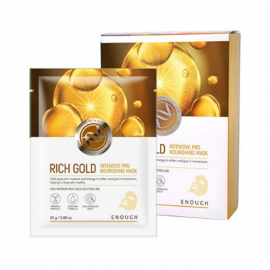 Enough Маска тканевая с золотом - Rich gold intensive pro nourishing mask, 25мл*10шт (упаковка)