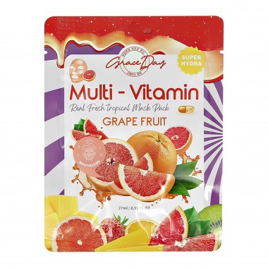 Grace Day Маска тканевая с экстрактом грейпфрута - Multi-vitamin grape fruit mask pack, 27мл