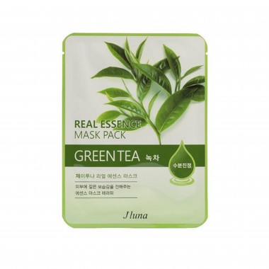 Маска тканевая с зеленым чаем, 25 мл — JLuna Real Essence Mask Pack Green Tea
