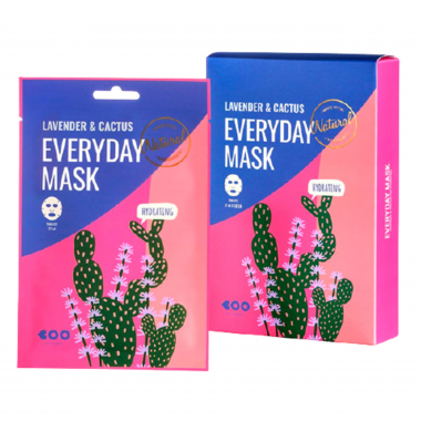 Dearboo Маска для лица «увлажнение» - Lavender&cactus every day mask, 27мл