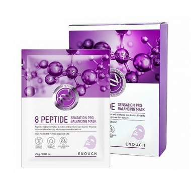 Enough Маска тканевая с пептидным комплексом - Premium 8 peptide sensastion, 25мл*10шт (упаковка)