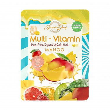 Grace Day Маска тканевая с экстрактом манго - Multi-vitamin mango mask pack, 27мл