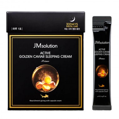 Ночная маска с золотом и икрой 4 мл*30 шт — JMsolution Active Golden Caviar Sleeping Cream Prime, 4 ml* 30ea