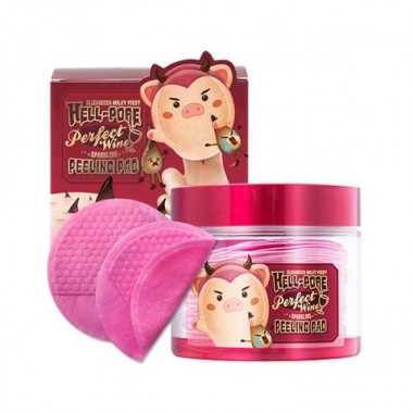 Очищающие пилинг-пады на основе красного вина, 30 шт — Elizavecca Hell-Pore Perfect Wine Sparkling Peeling Pad, 30 ea