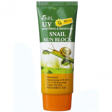 Солнцезащитный крем для лица и тела с улиточным муцином, 70 мл — Ekel Snail Sun Block, 70 ml