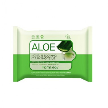 Очищающие увлажняющие салфетки с экстрактом алоэ, 30 шт — Aloe Moisture Soothing Cleansing Tissue