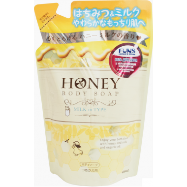Гель для душа с экстрактом меда и молока (сменный блок), 400 мл — Shower gel with honey and milk extract (refill)