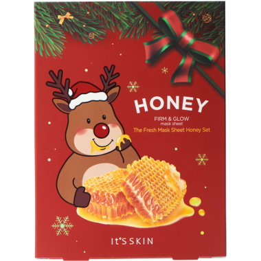 Новогодний набор тканевых масок с мёдом, 20 г*5 шт — The Fresh Mask Sheet Honey