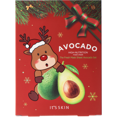 Новогодний набор тканевых масок с авокадо, 20 г*5 шт — The Fresh Mask Sheet Avocado