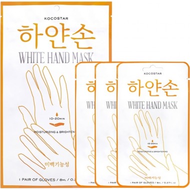 Набор восстанавливающих масок для рук, 3 шт — White Hand Mask 3 pairs